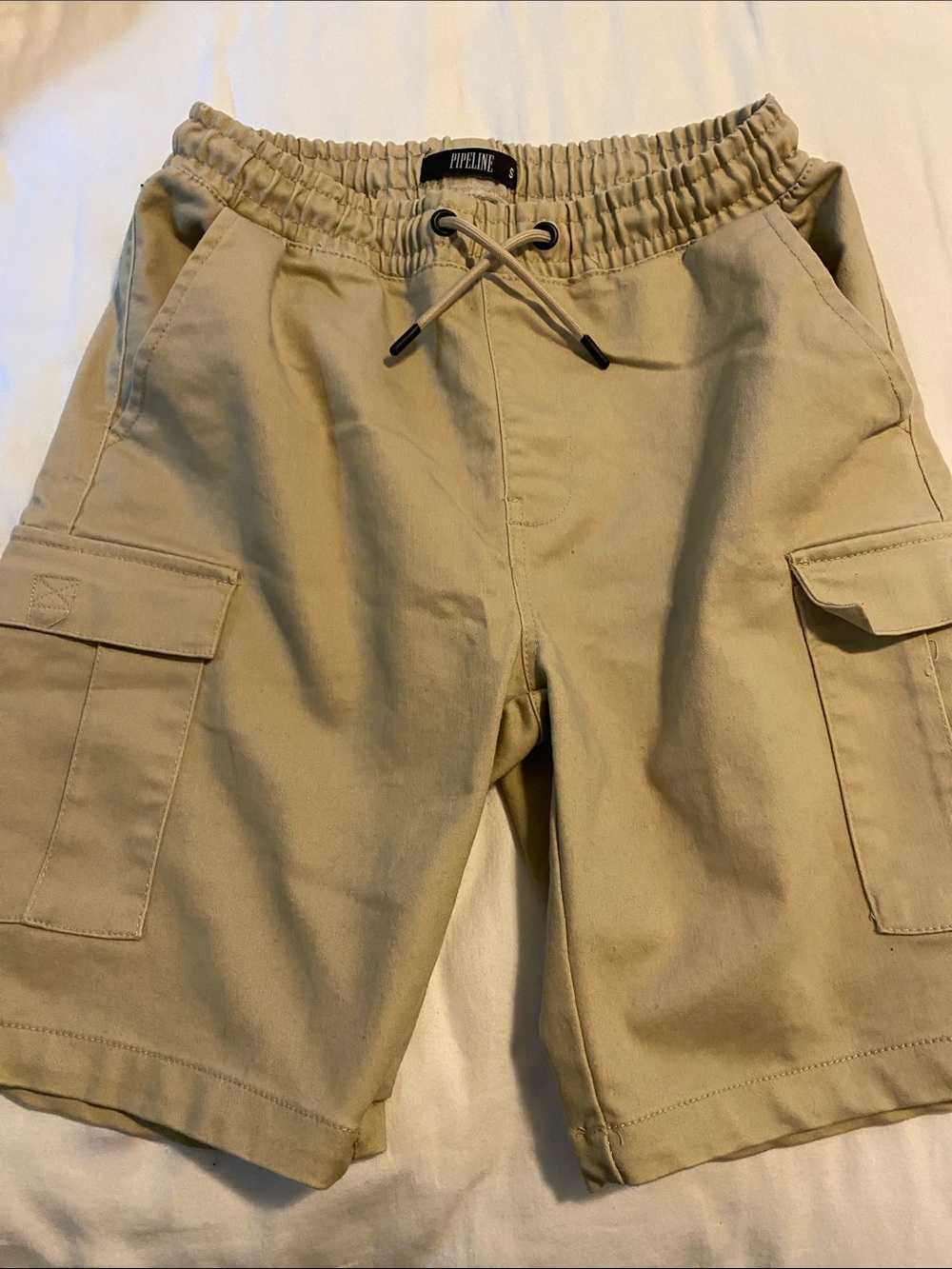 PIPELINE Men's Tan Cargo Drawstring Shorts